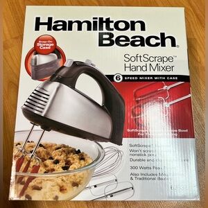 New in Box - Hamilton Beach Hand Mixer with Snap-On Storage Case 300 Watt.